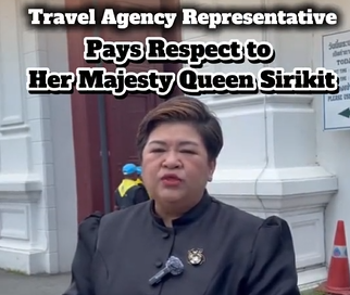 Travel Agency Representative Pays Respect to Her Majesty Queen Sirikit, The Queen Mother